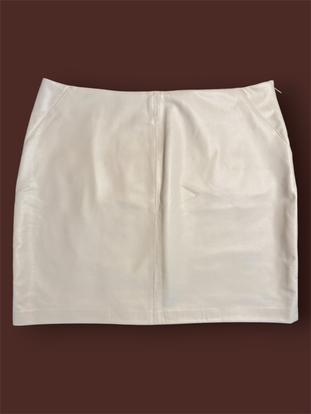 Le Château Off White Faux Leather Mini Skirt sz 12